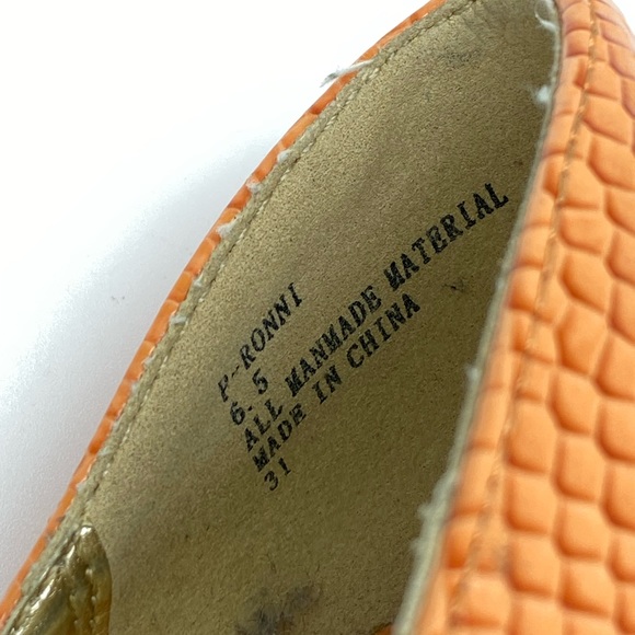 🔥5 for $20🔥 Steve Madden Orange Ronni Faux Snakeskin Stiletto Heels Size 6.5 - Picture 11 of 16